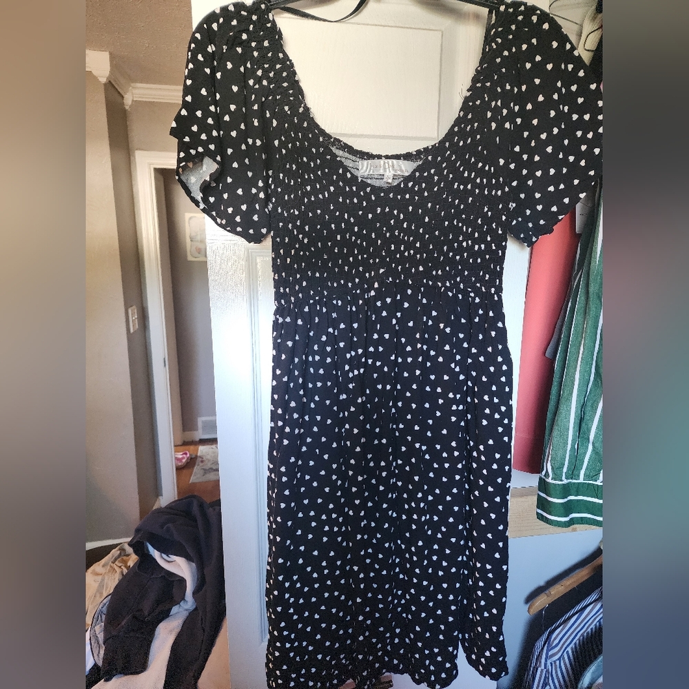 Maternity Eden & Olivia Black Dress with White Heart Design